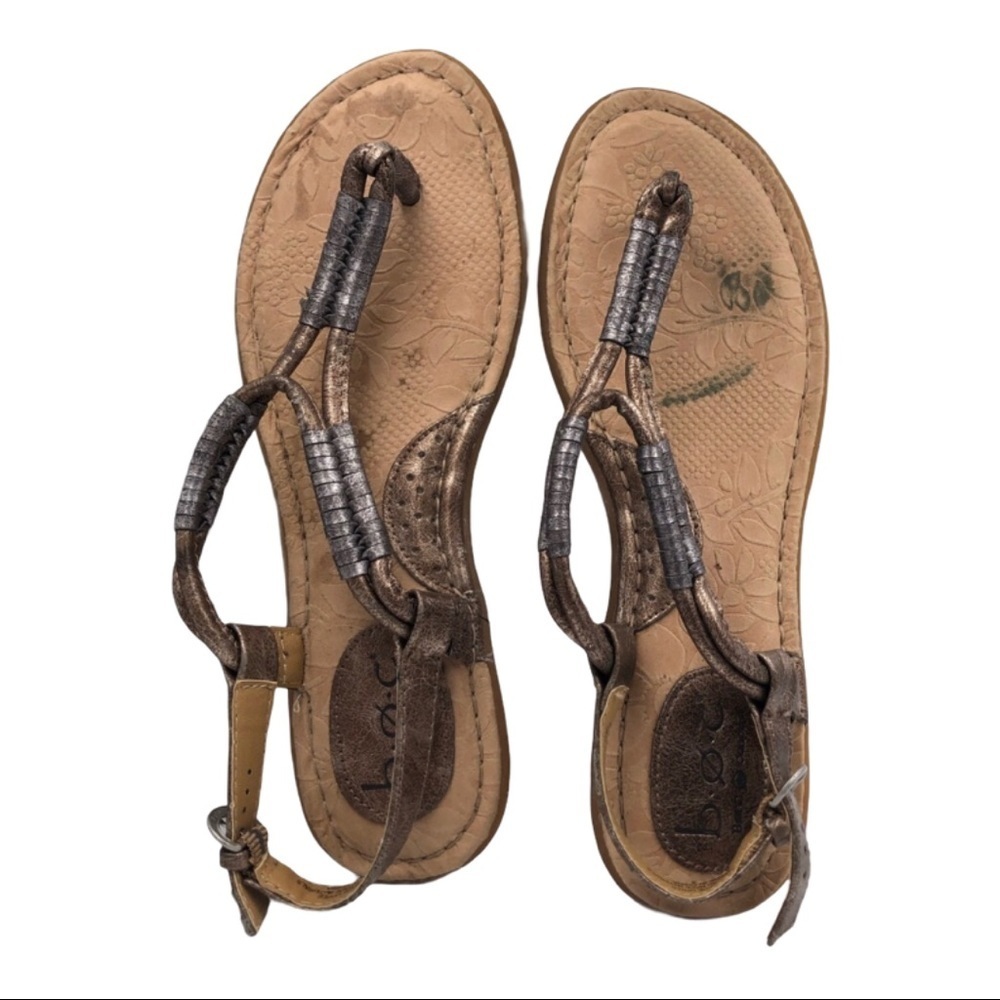 boc Bronze & Pewter Thong Sandals Size 8